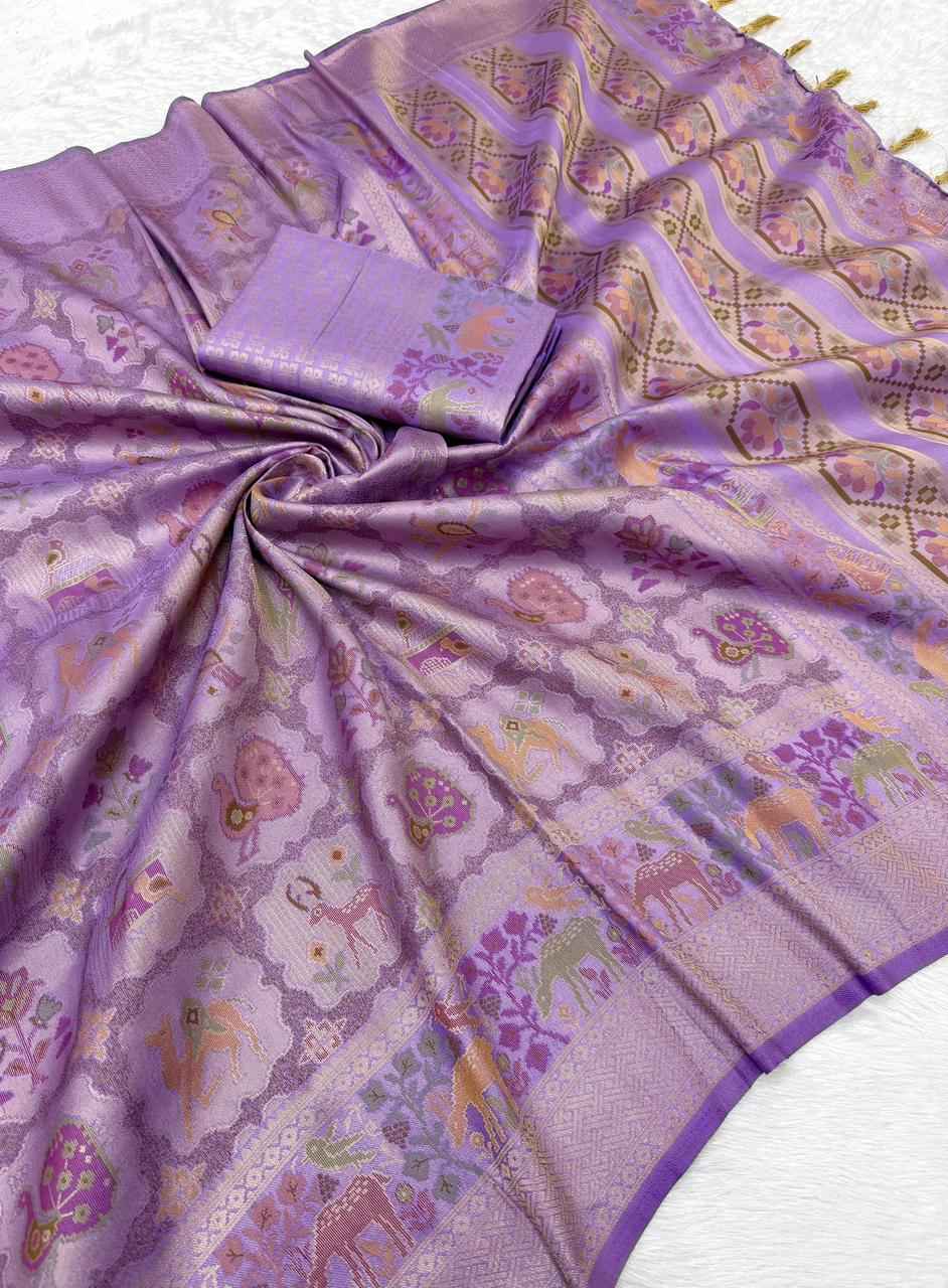 TISSUE SILK ZARI WEAVING PICHWAI SAREE AT WHOLESALE PRICE
