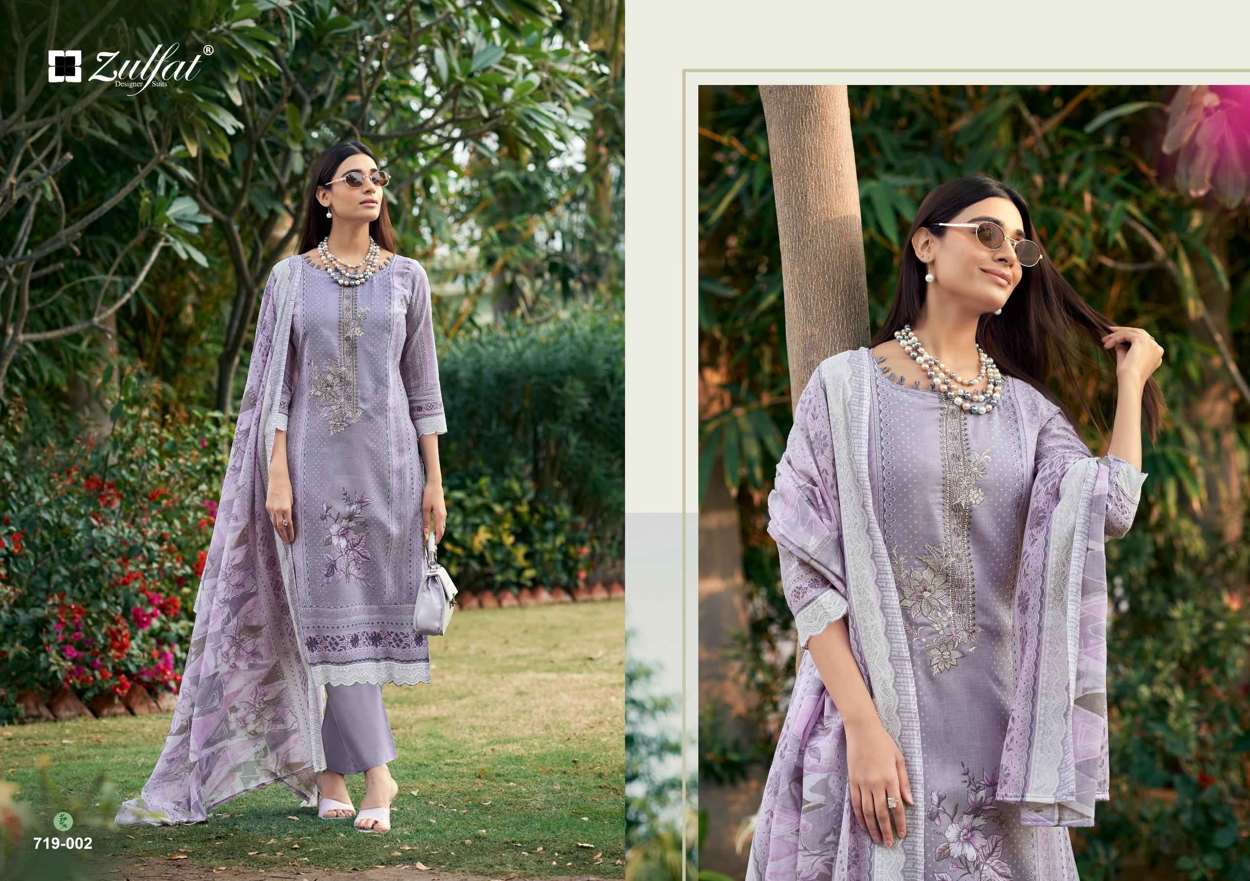 ZULFAT FIRDAUS PURE COTTON EXCLUSIVE DESIGNER PRINT DRESS MATERIAL AT WHOLESALE PRICE