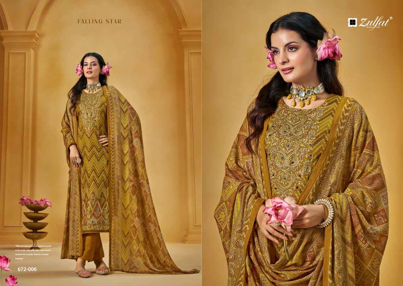 ZULFAT SAJNI VOL-9 PURE JAM COTTON EXCLUSIVE DESIGNER DRESS MATERIAL AT WHOLESALE PRICE