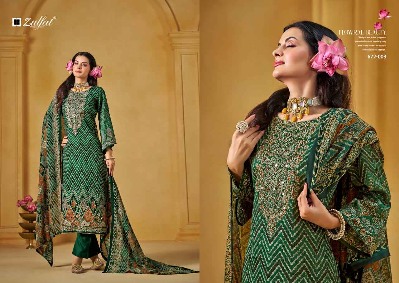 ZULFAT SAJNI VOL-9 PURE JAM COTTON EXCLUSIVE DESIGNER DRESS MATERIAL AT WHOLESALE PRICE