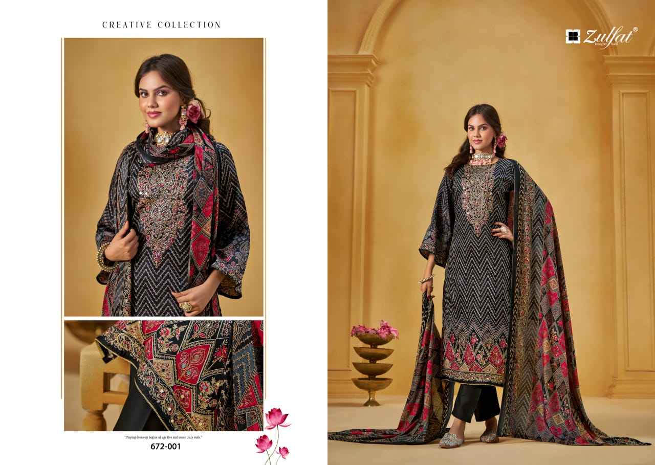ZULFAT SAJNI VOL-9 PURE JAM COTTON EXCLUSIVE DESIGNER DRESS MATERIAL AT WHOLESALE PRICE