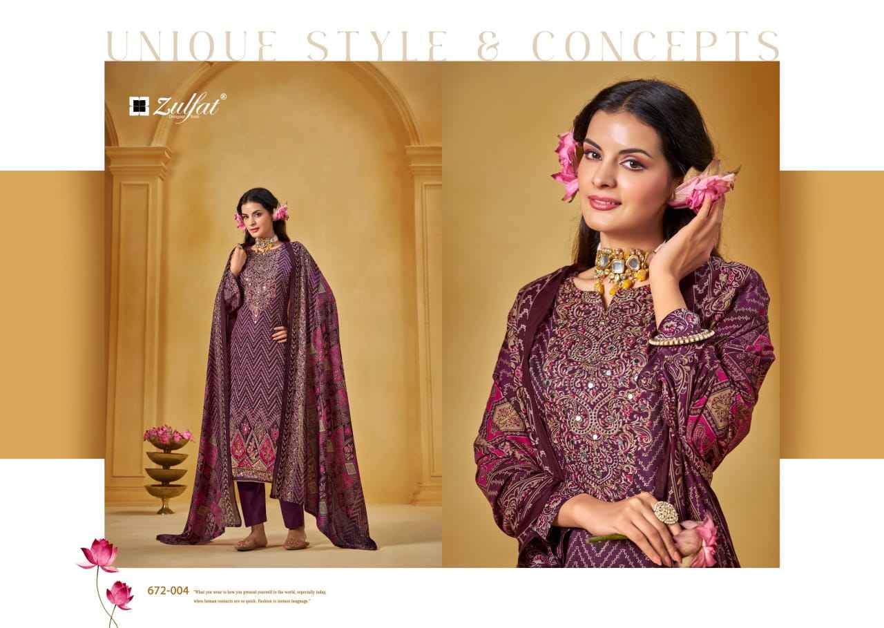 ZULFAT SAJNI VOL-9 PURE JAM COTTON EXCLUSIVE DESIGNER DRESS MATERIAL AT WHOLESALE PRICE
