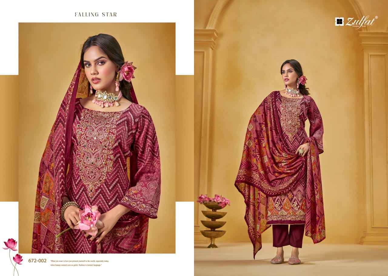 ZULFAT SAJNI VOL-9 PURE JAM COTTON EXCLUSIVE DESIGNER DRESS MATERIAL AT WHOLESALE PRICE