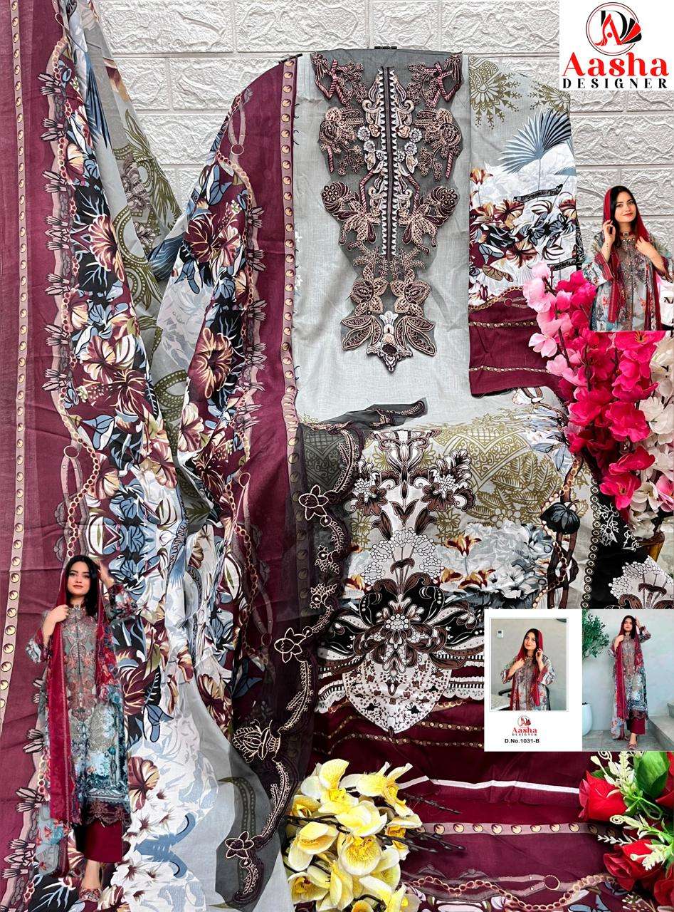 AASHA DESIGNER D NO 1185 PURE COTTON PRINTED DRESS MATERIAL AT WHOLESALE PRICE