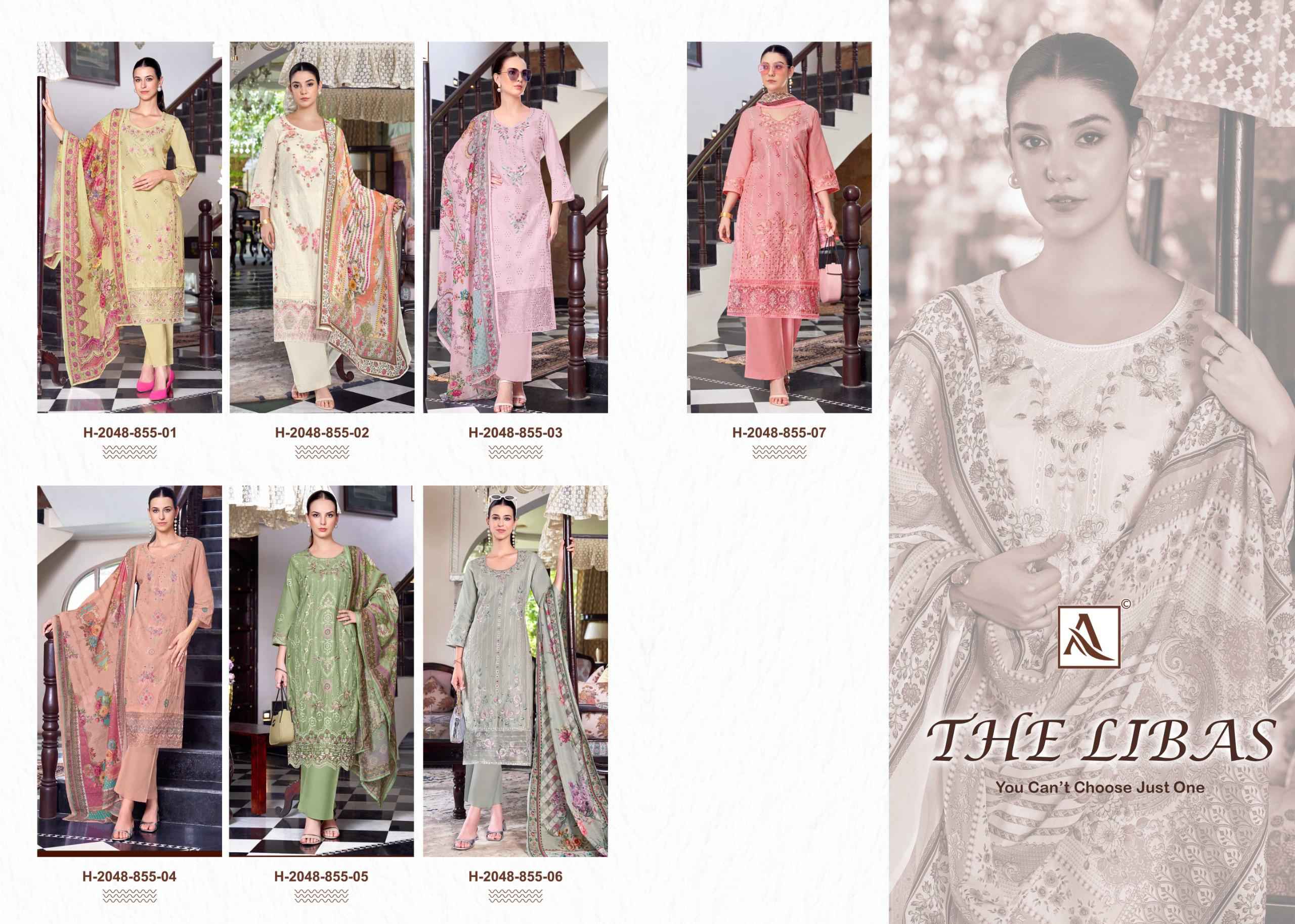ALOK THE LIBAS PURE CAMBRIC LAWN COTTON DRESS MATERIAL AT WHOLESALE PRICE