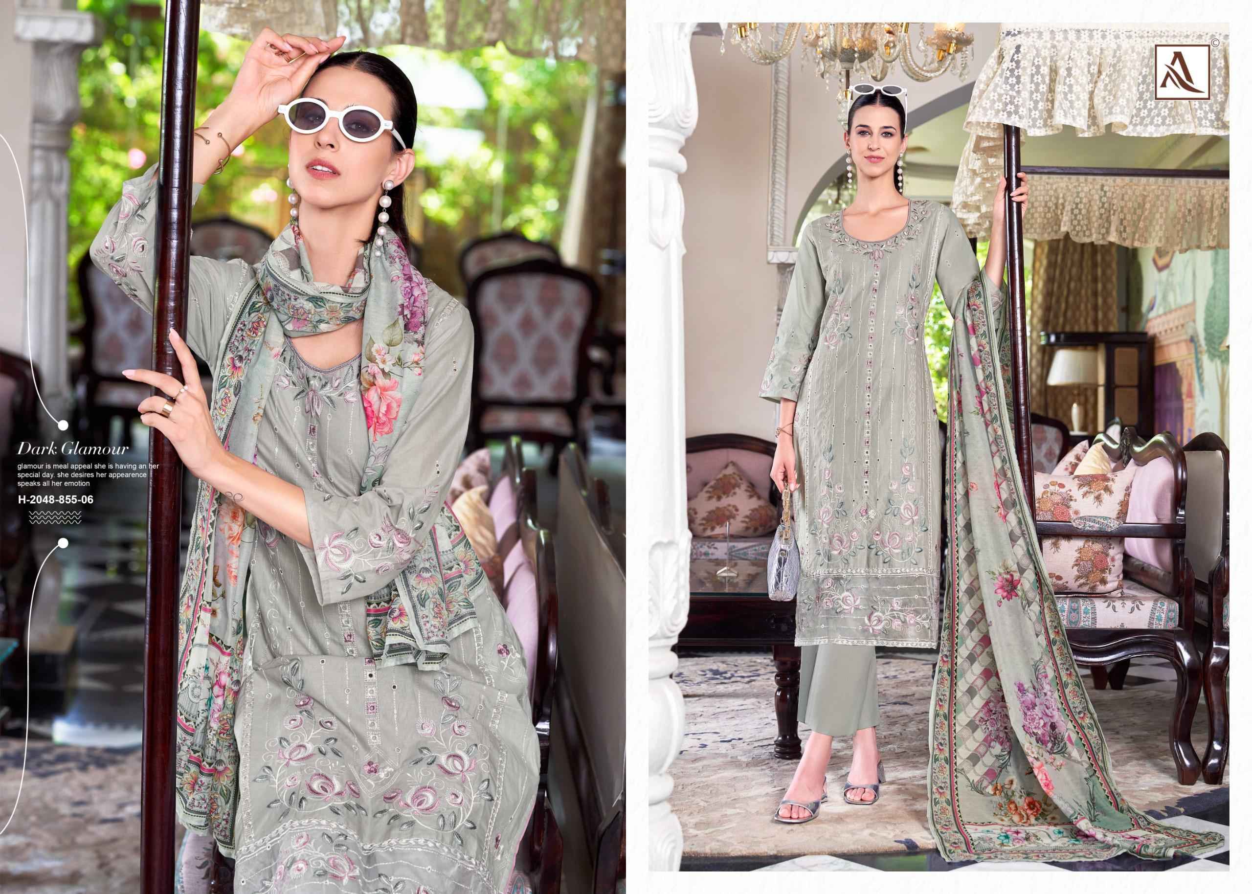 ALOK THE LIBAS PURE CAMBRIC LAWN COTTON DRESS MATERIAL AT WHOLESALE PRICE