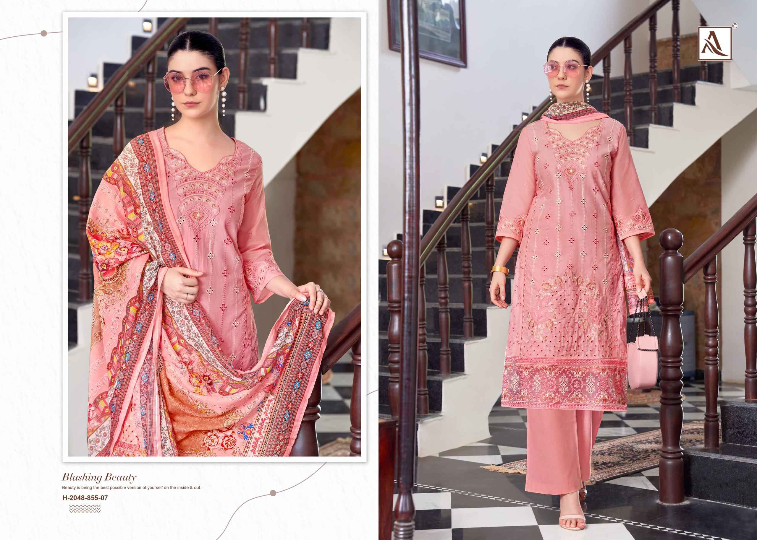 ALOK THE LIBAS PURE CAMBRIC LAWN COTTON DRESS MATERIAL AT WHOLESALE PRICE
