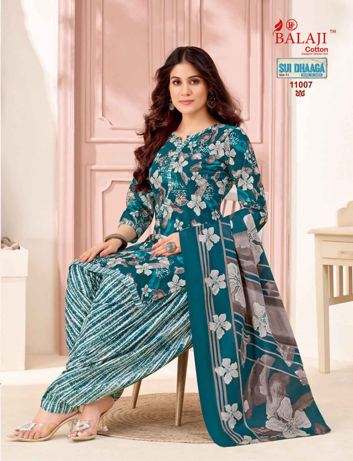  BALAJI SUI DHAGA VOL-11 COTTON PRINTED DRESS MATERIAL AT WHOLESALE PRICE