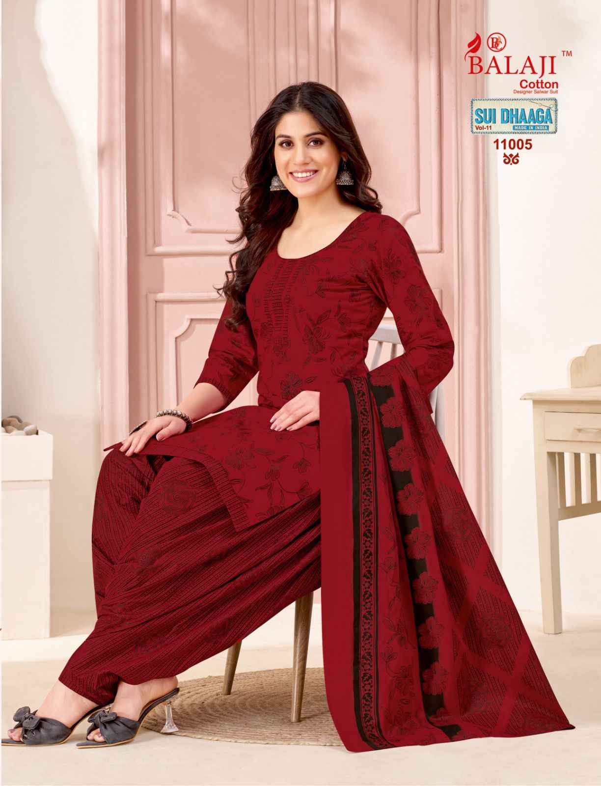  BALAJI SUI DHAGA VOL-11 COTTON PRINTED DRESS MATERIAL AT WHOLESALE PRICE