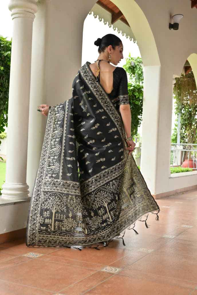 BANGLORI HANDLOOM RAW SILK WARLI WEAVING SAREE AT WHOLESALE PRICE