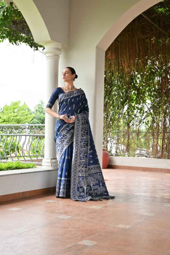 BANGLORI HANDLOOM RAW SILK WARLI WEAVING SAREE AT WHOLESALE PRICE