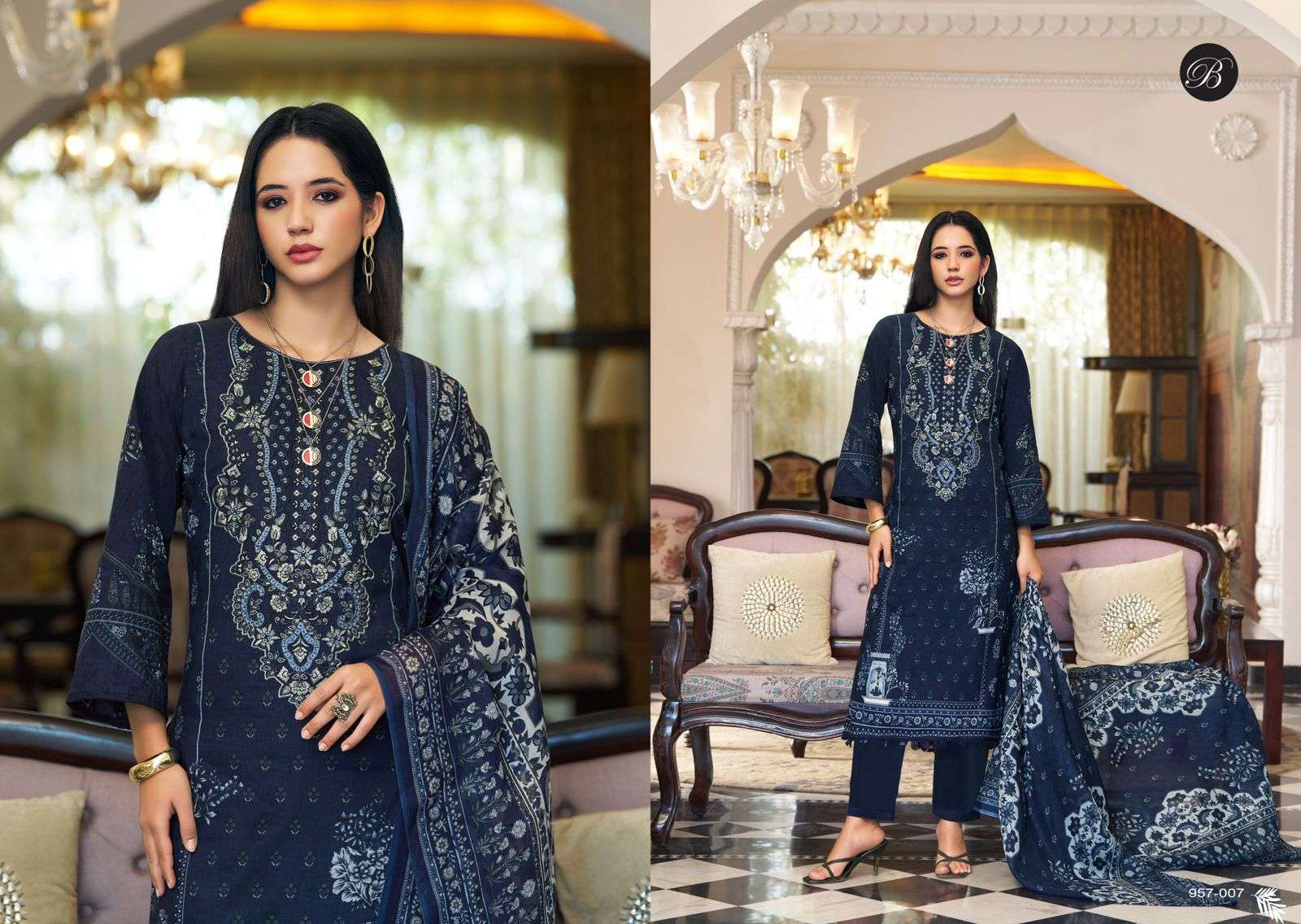 BELLIZA NAIRA VOL-134 PURE COTTON EMBROIDERY DRESS MATERIAL AT WHOLESALE PRICE