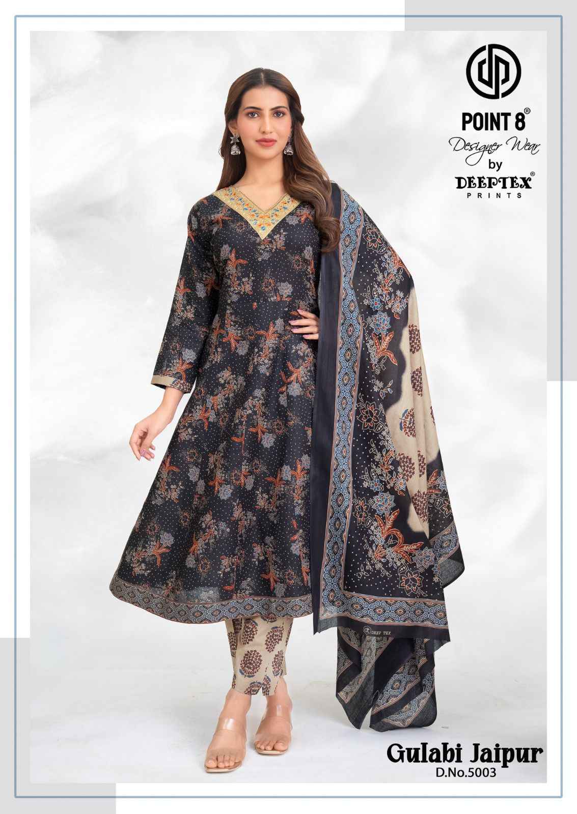 DEEPTEX GULABI JAIPUR VOL-5 COTTON ANARKALI READYMADE SUIT AT WHOLESALE PRICE