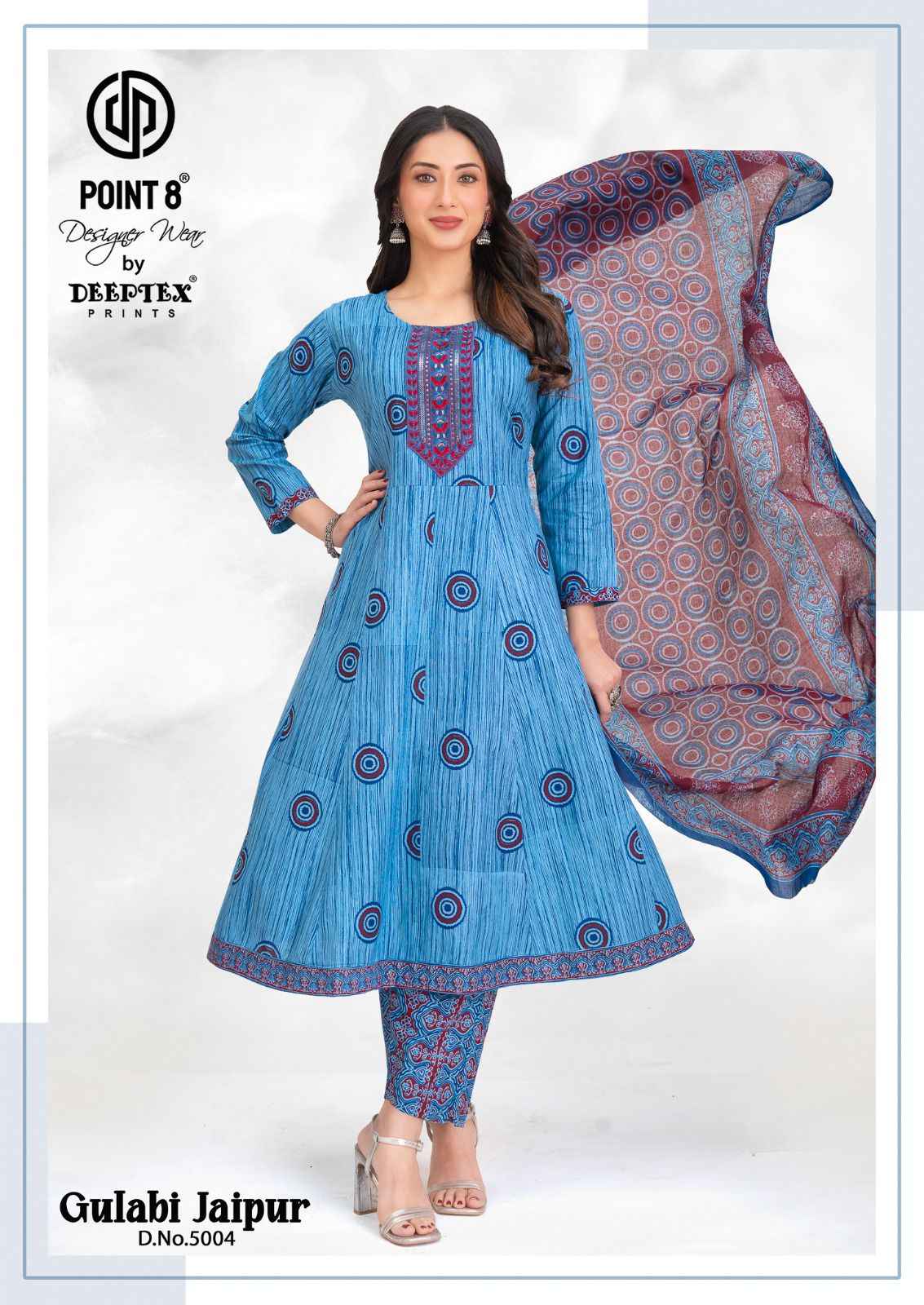 DEEPTEX GULABI JAIPUR VOL-5 COTTON ANARKALI READYMADE SUIT AT WHOLESALE PRICE