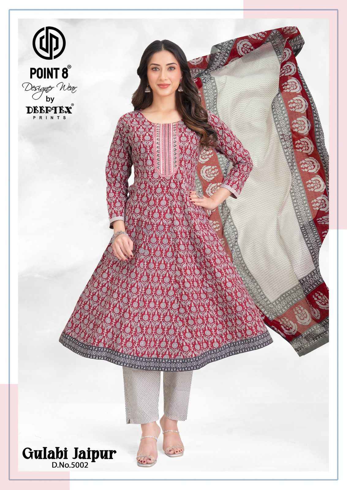DEEPTEX GULABI JAIPUR VOL-5 COTTON ANARKALI READYMADE SUIT AT WHOLESALE PRICE