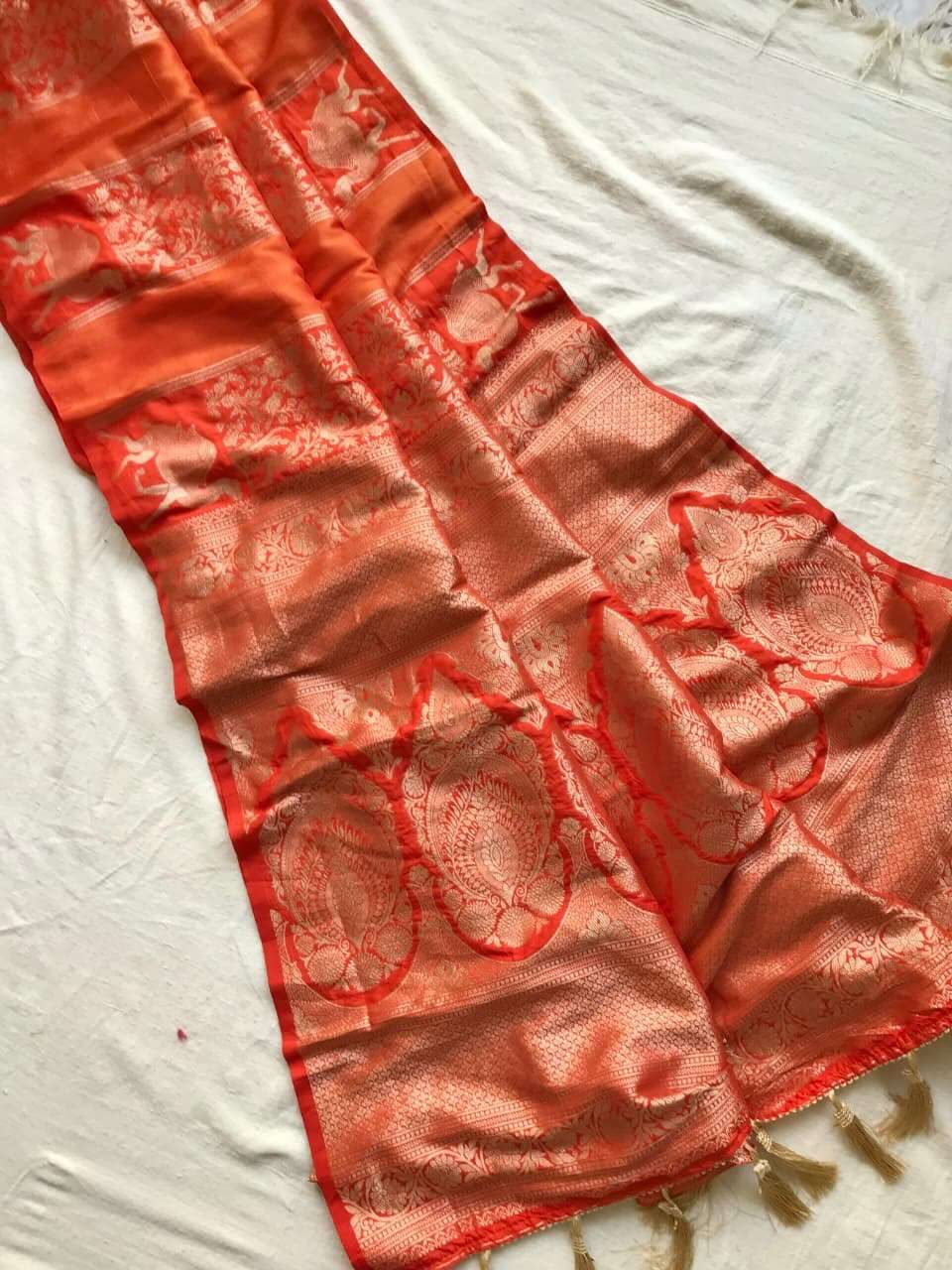 DOLA TISSUE KALAMKARI SILK JARI WOOVEN SAREE AT WHOLESALE PRICE