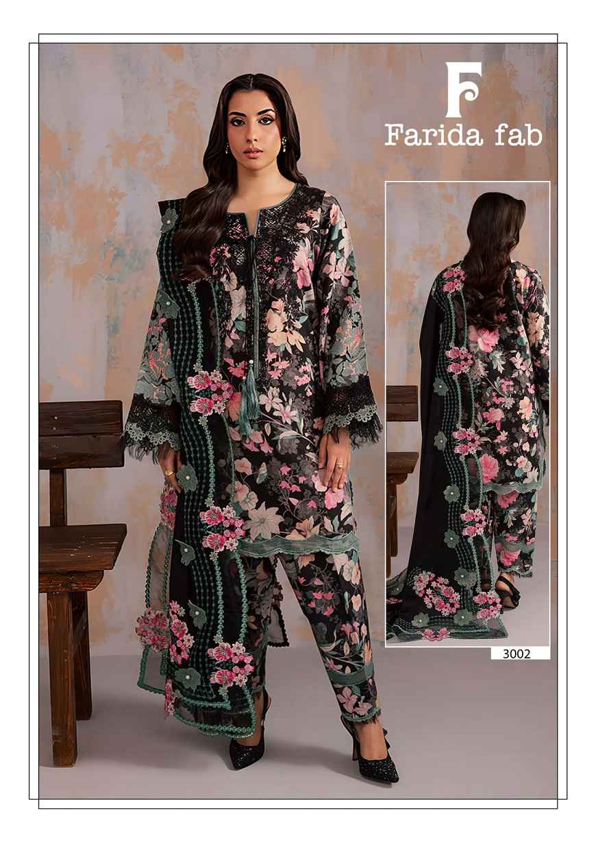 FARIDA FAB AMARA VOL-3 LAWN COTTON PRINTED DRESS MATERIAL AT WHOLESALE PRICE 