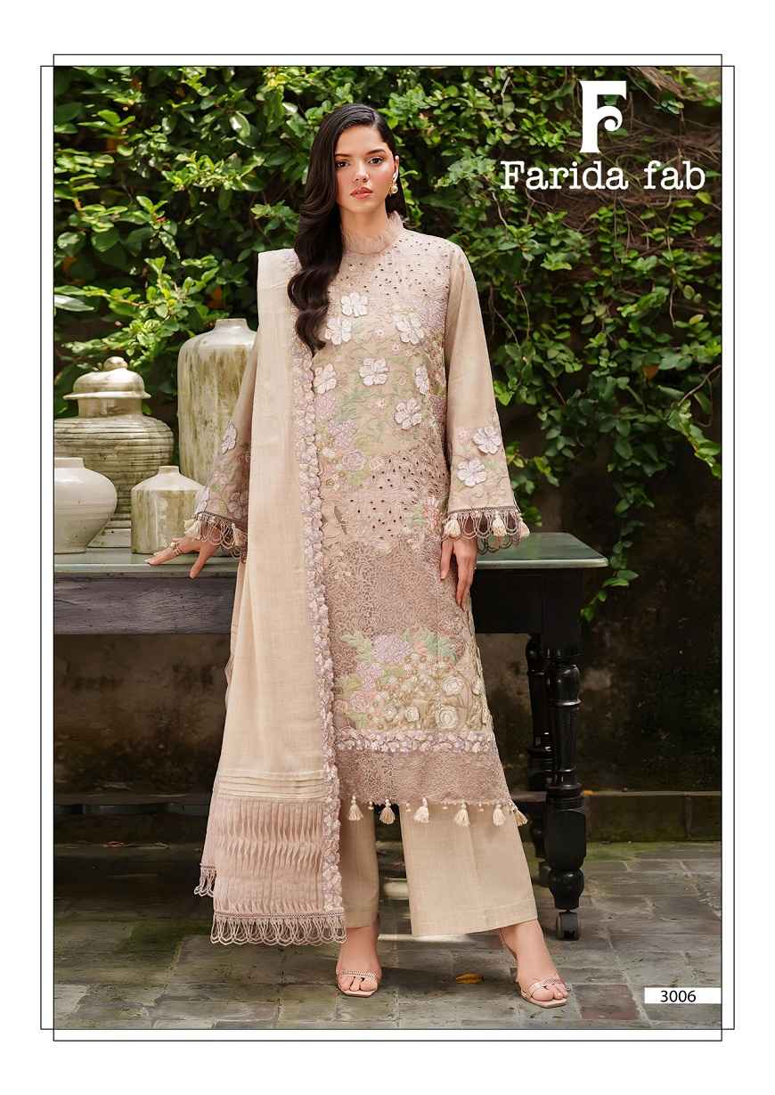 FARIDA FAB AMARA VOL-3 LAWN COTTON PRINTED DRESS MATERIAL AT WHOLESALE PRICE 