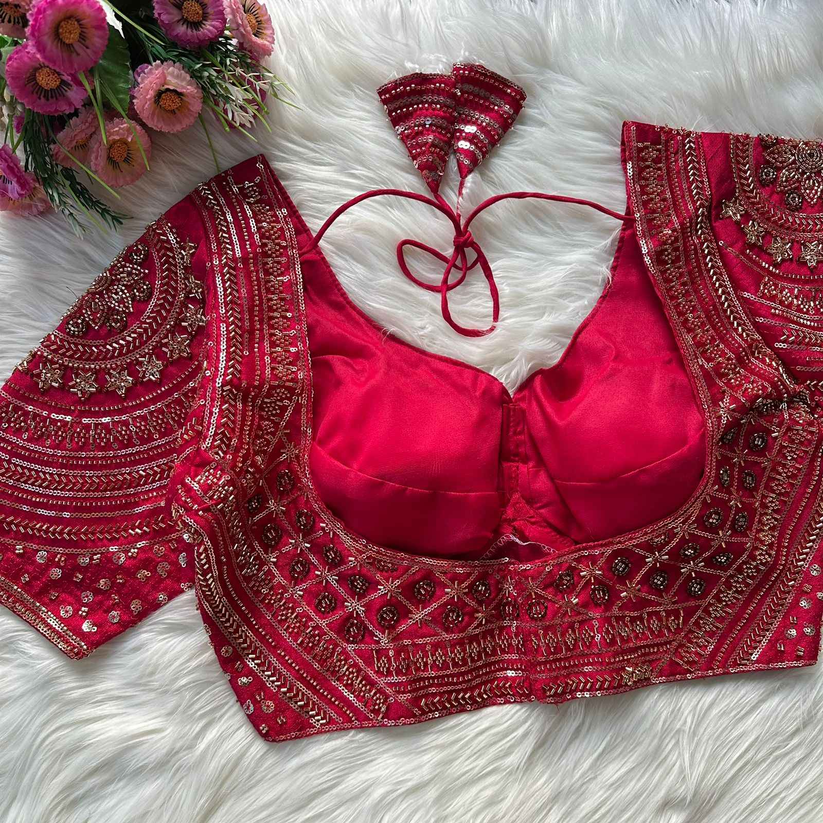 PURE FOX GEORGETTE HANDWORK READYMADE BLOUSE AT WHOLESALE PRICE