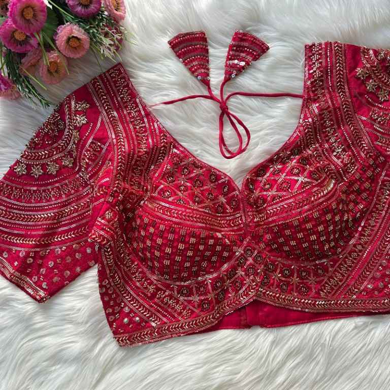 PURE FOX GEORGETTE HANDWORK READYMADE BLOUSE AT WHOLESALE PRICE