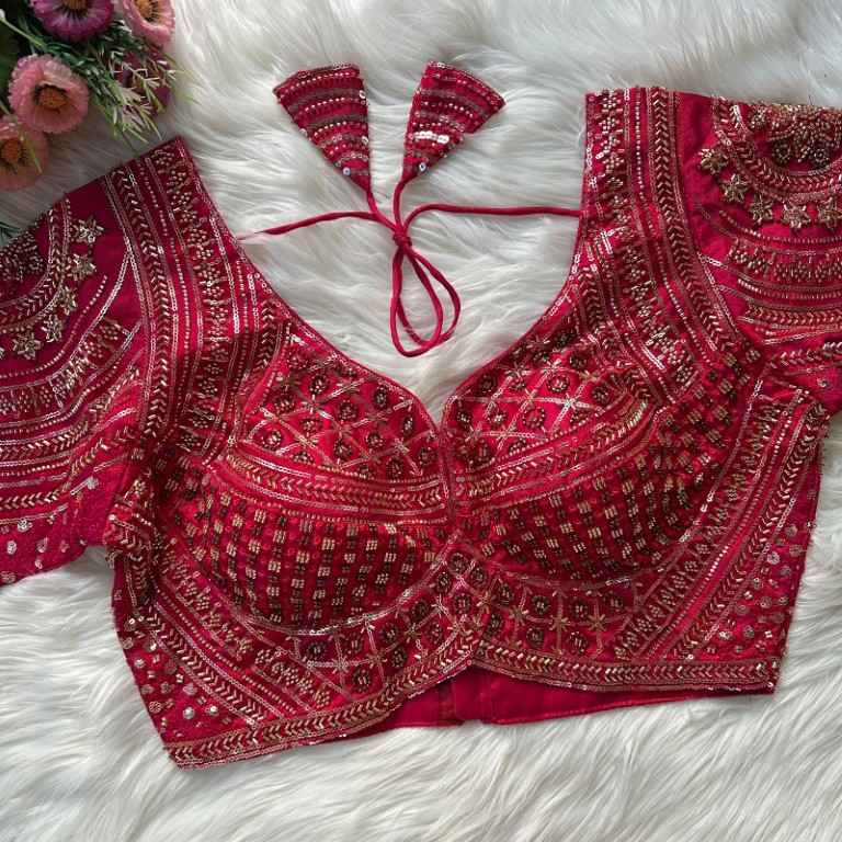 PURE FOX GEORGETTE HANDWORK READYMADE BLOUSE AT WHOLESALE PRICE