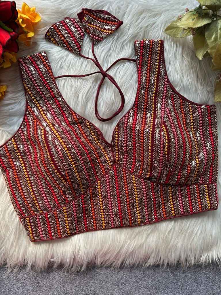 HEAVY BLOOMING SOFT FOX GEORGETTE PARTYWEAR READYMADE BLOUSE AT WHOLESALE PRICE