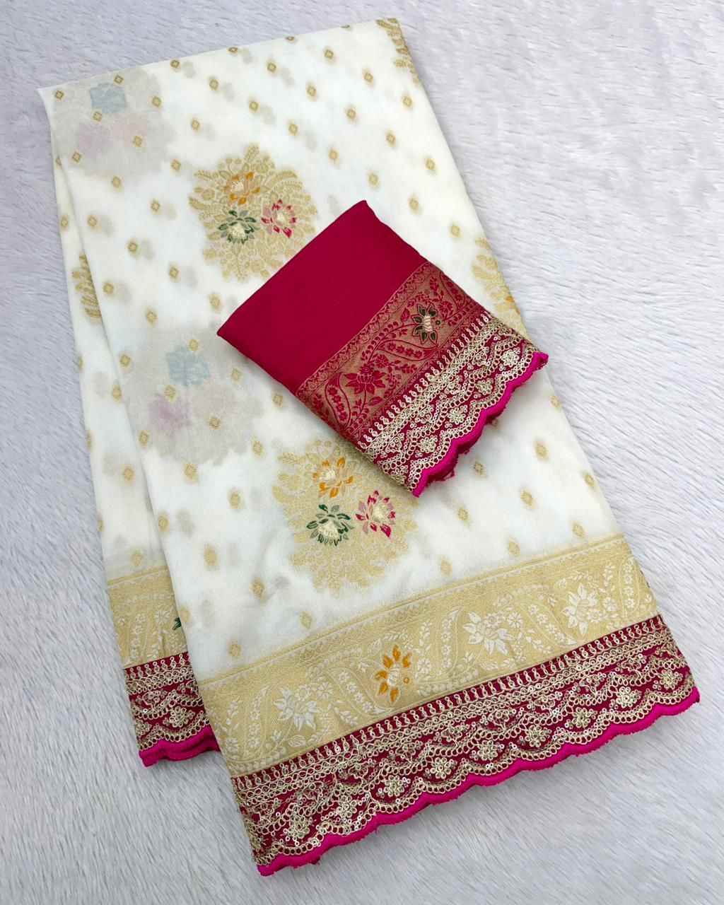 PURE DOLA SILK MEENAKARI N ZARI WEAVING SAREE AT WHOLESALE PRICE