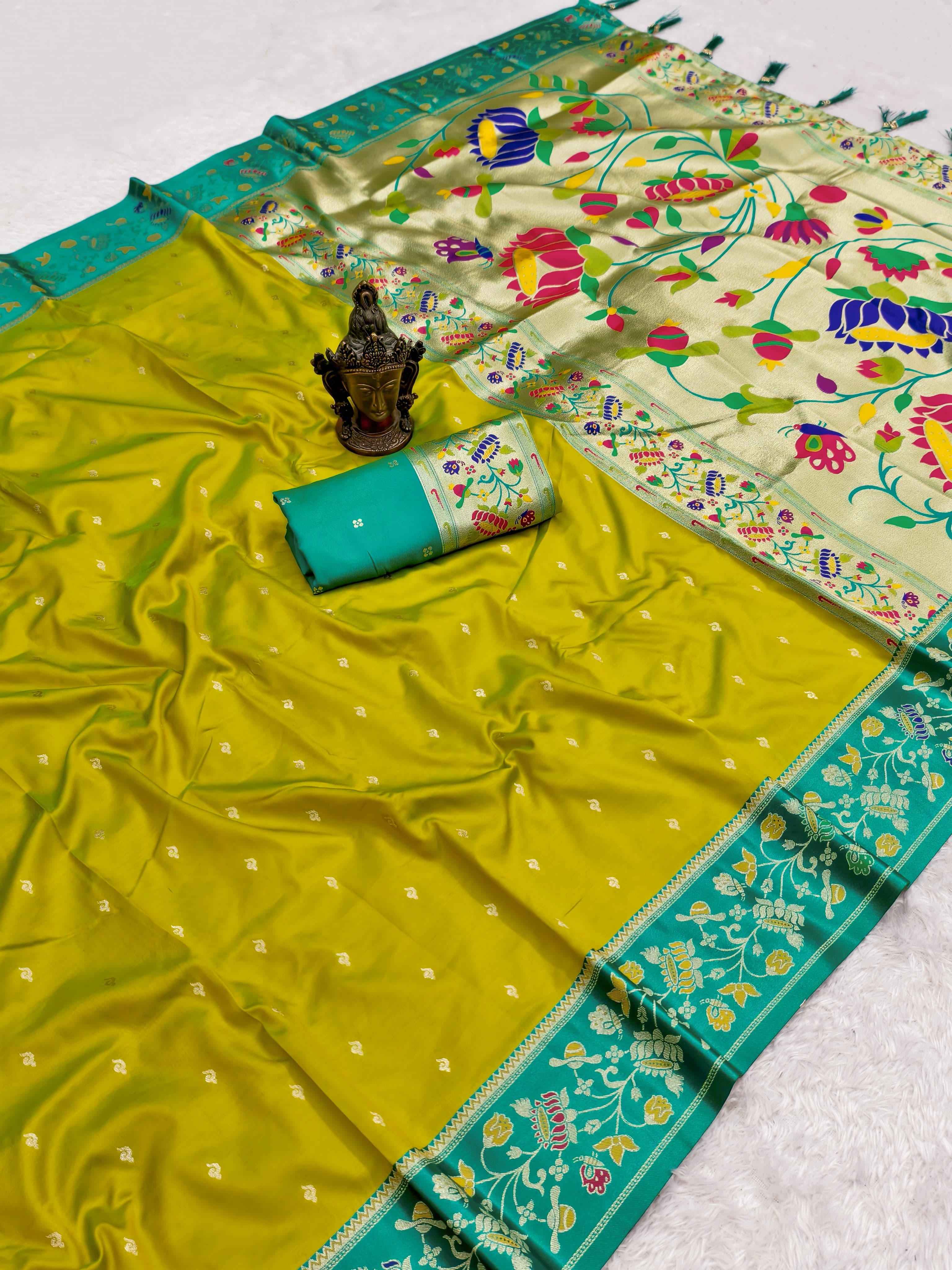 PURE HEAVY SOFT SILK JARI  WEAVING PAITHANI SAREE 1 AT WHOLESALE PRICE