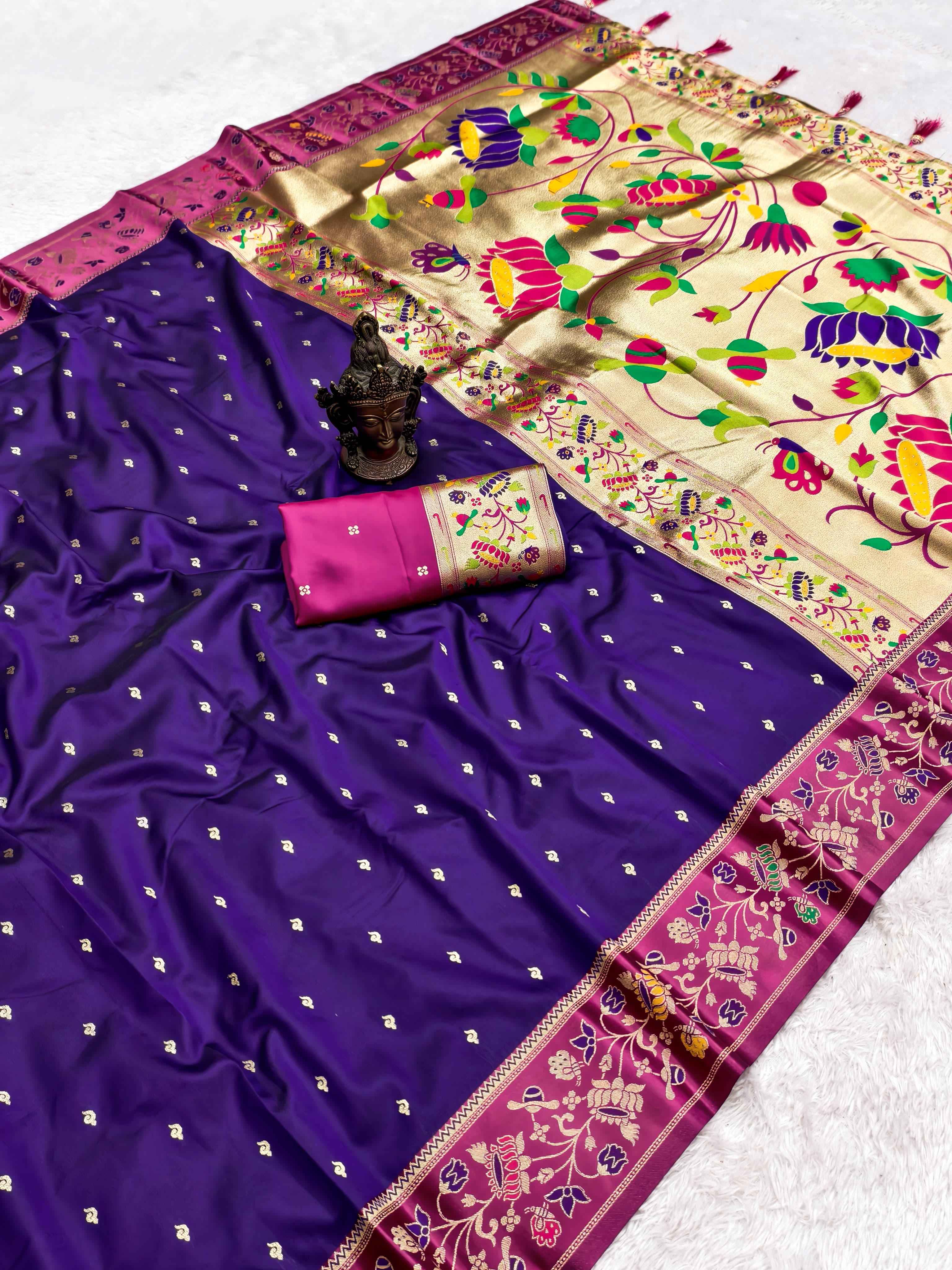 PURE HEAVY SOFT SILK JARI  WEAVING PAITHANI SAREE 1 AT WHOLESALE PRICE