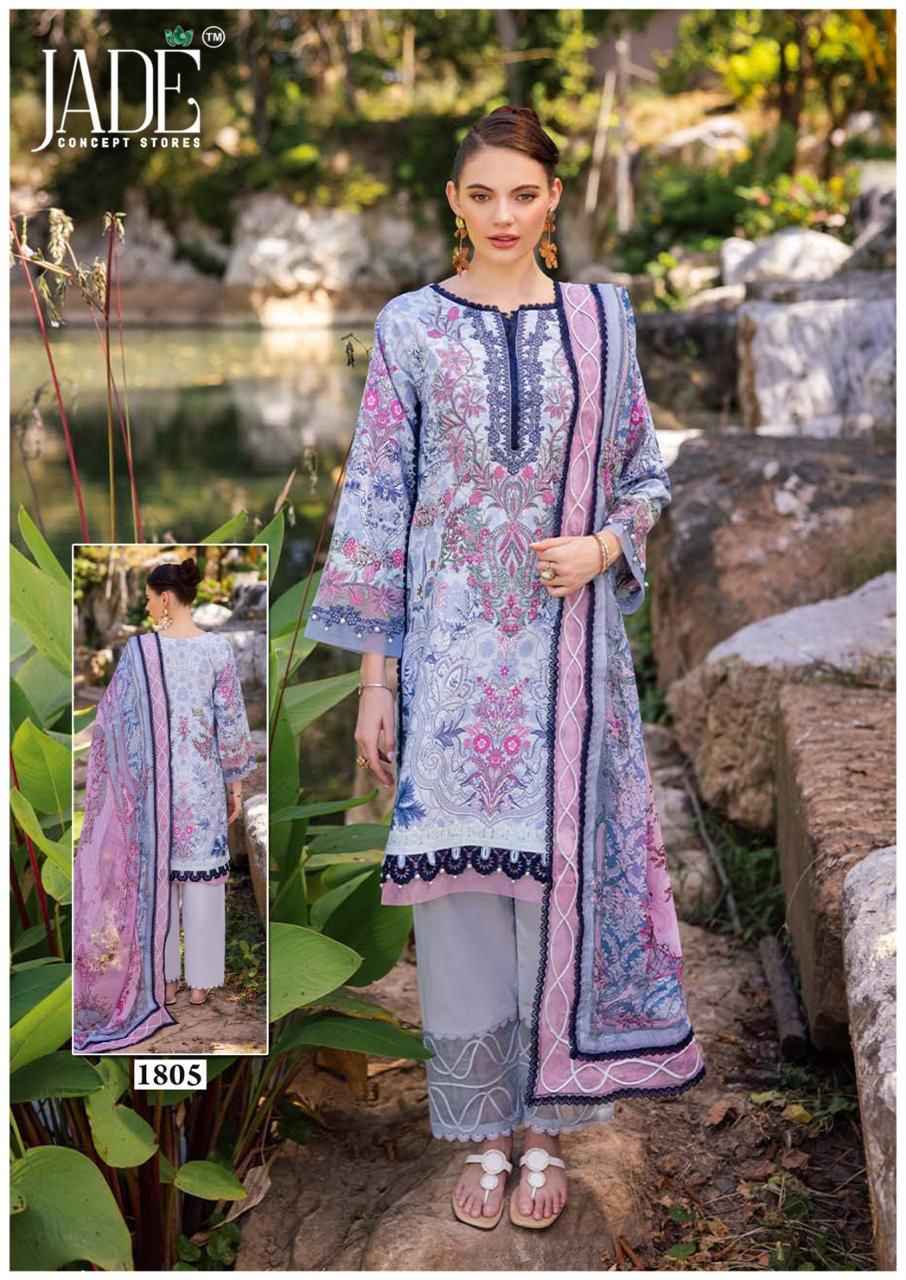 JADE BIN SAEED VOL-18 HEAVY COTTON DRESS MATERIAL AT WHOLESALE PRICE