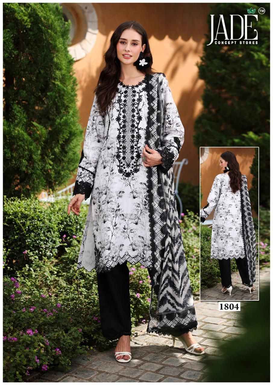 JADE BIN SAEED VOL-18 HEAVY COTTON DRESS MATERIAL AT WHOLESALE PRICE