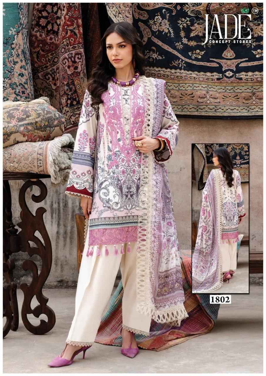 JADE BIN SAEED VOL-18 HEAVY COTTON DRESS MATERIAL AT WHOLESALE PRICE