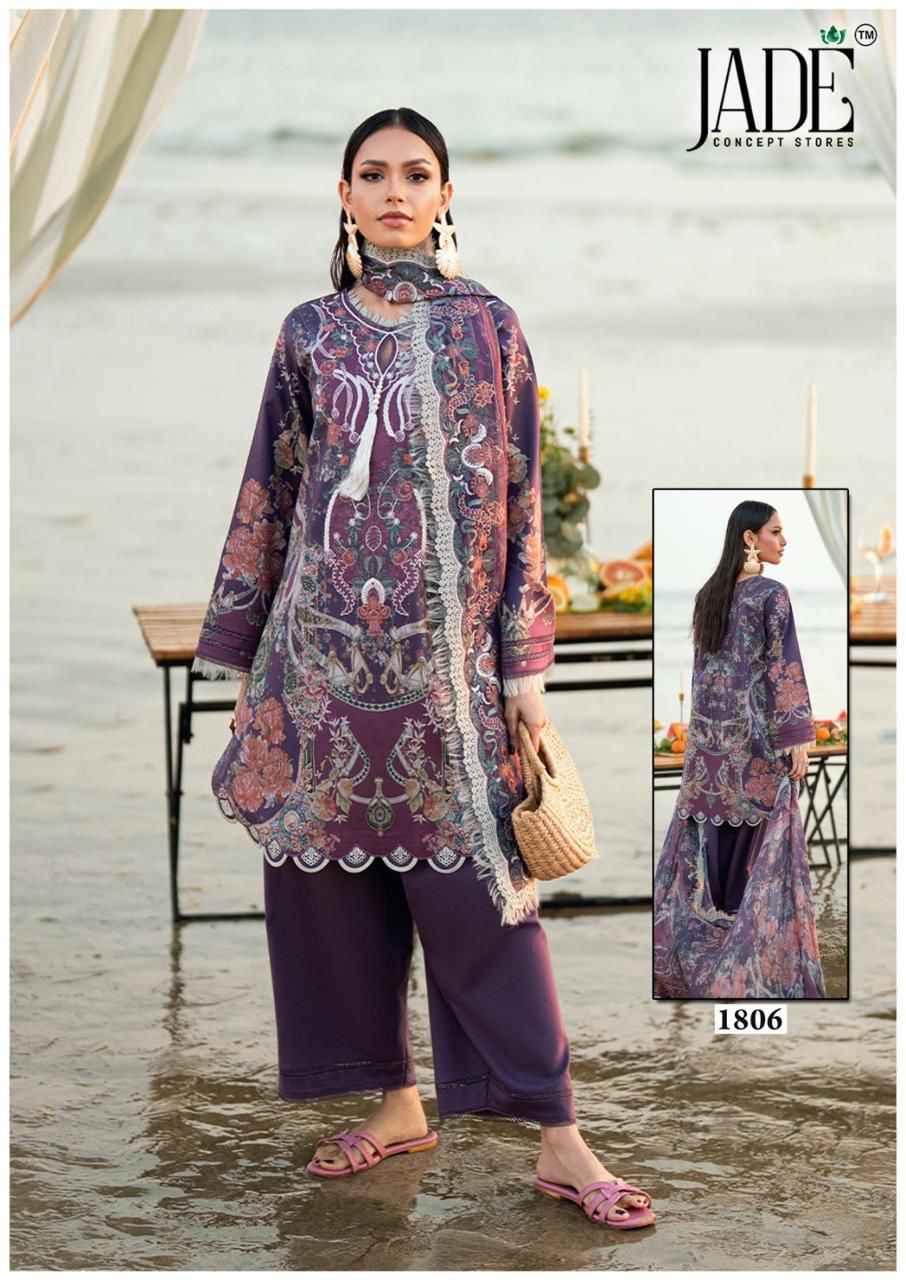 JADE BIN SAEED VOL-18 HEAVY COTTON DRESS MATERIAL AT WHOLESALE PRICE