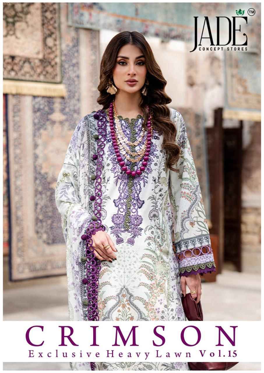 JADE CRIMSON VOL-15 EXCLUSIVE HEAVY LAWN DRESS MATERIAL AT WHOLESALE PRICE