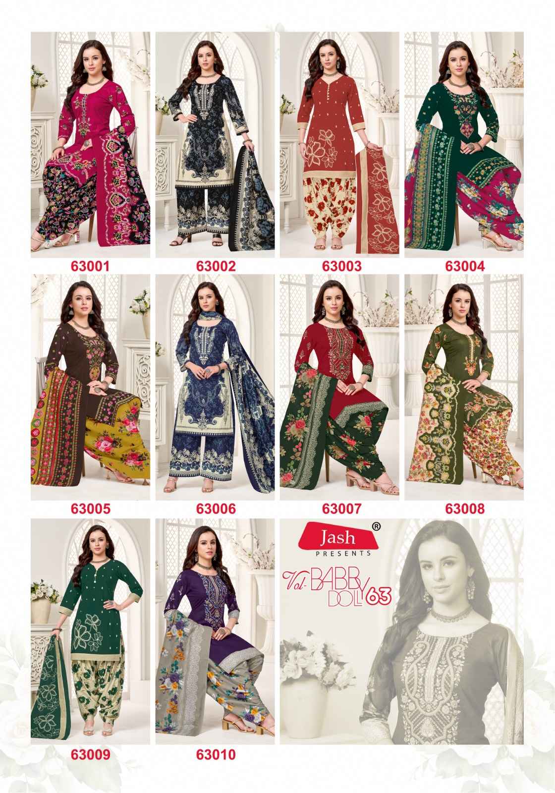 JASH BABYDOLL VOL- 63 COTTON PRINTED DRESS MATERIAL AT WHOLESALE PRICE