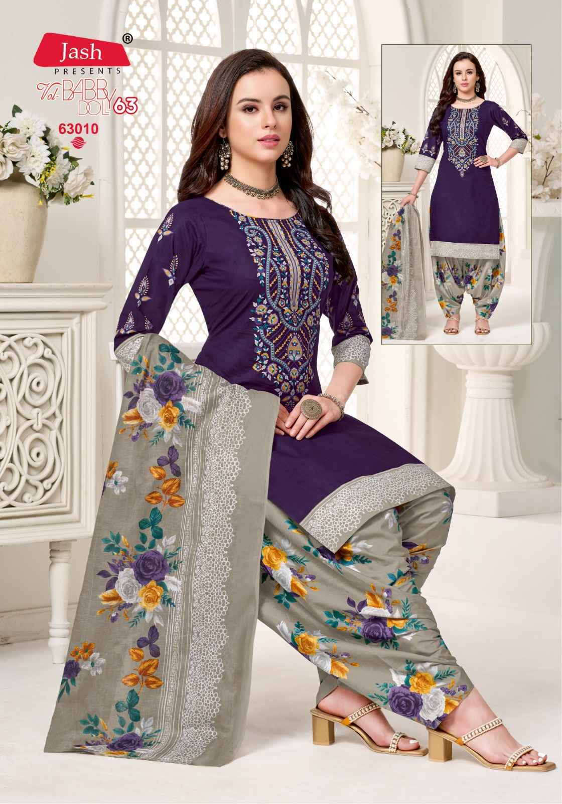 JASH BABYDOLL VOL- 63 COTTON PRINTED DRESS MATERIAL AT WHOLESALE PRICE