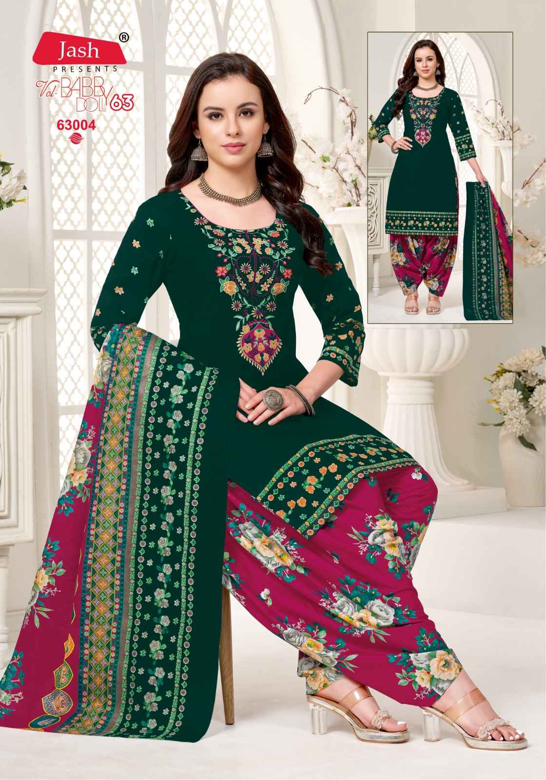 JASH BABYDOLL VOL- 63 COTTON PRINTED DRESS MATERIAL AT WHOLESALE PRICE