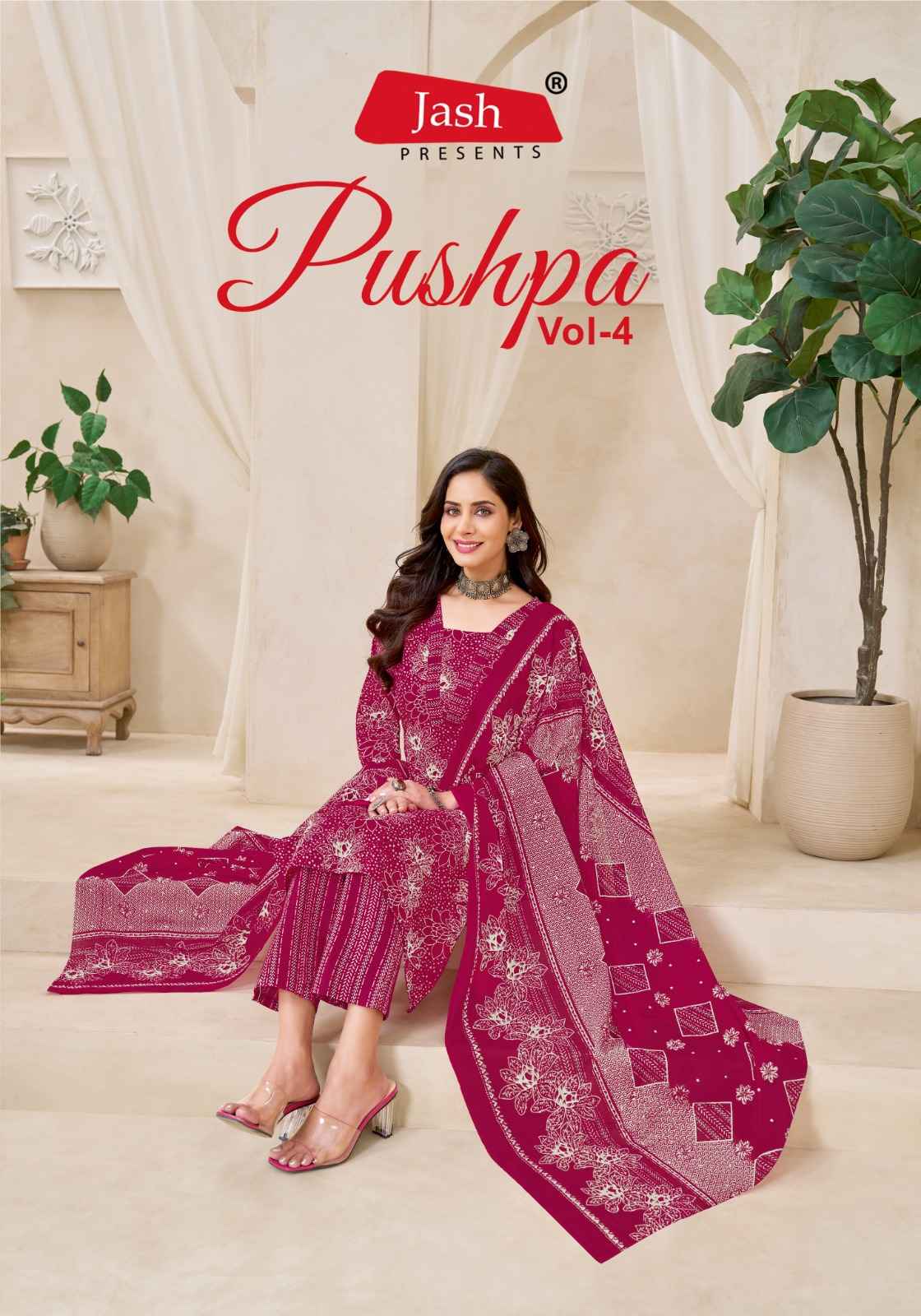 JASH PUSHPA VOL-4 PURE COTTON DRESS MATERIAL AT WHOLESALE PRICE