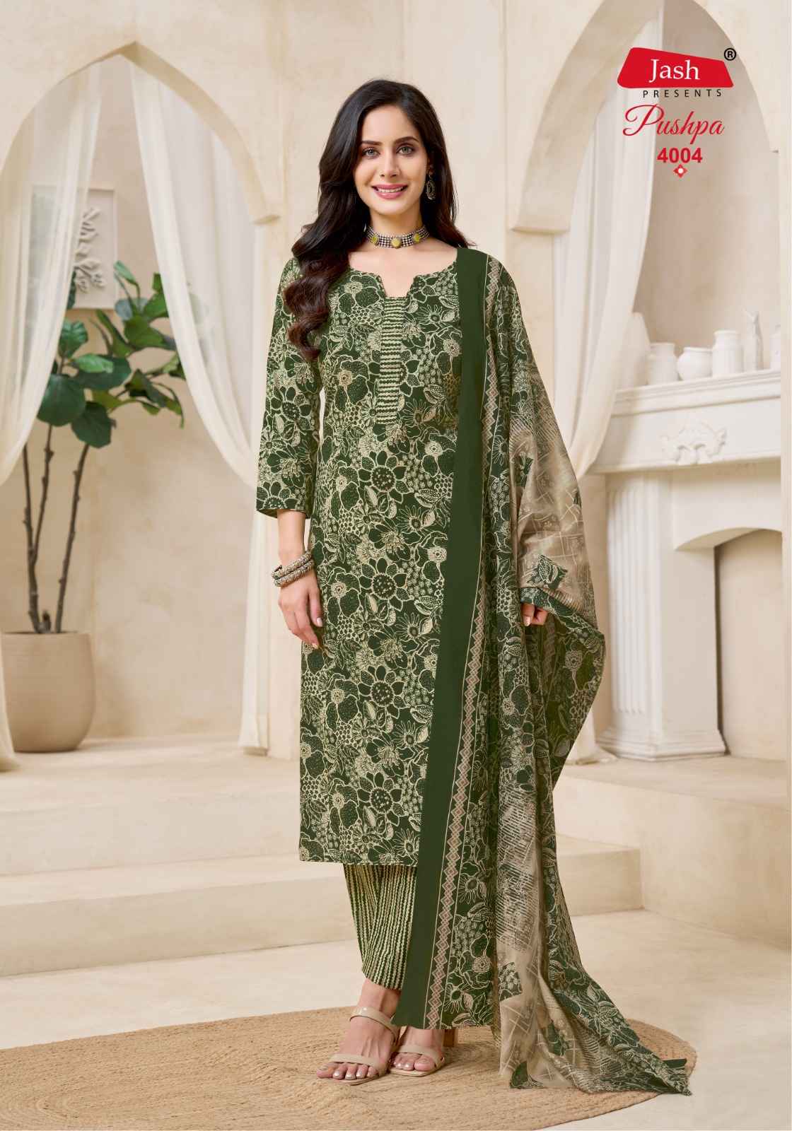 JASH PUSHPA VOL-4 PURE COTTON DRESS MATERIAL AT WHOLESALE PRICE