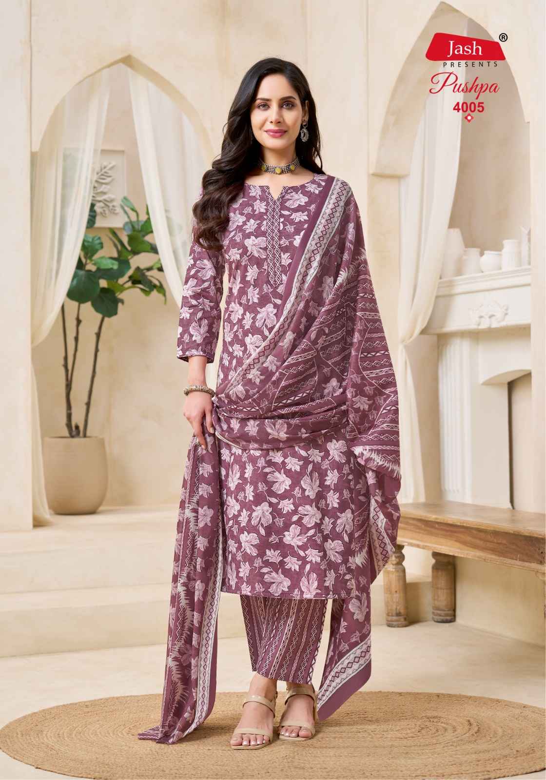 JASH PUSHPA VOL-4 PURE COTTON DRESS MATERIAL AT WHOLESALE PRICE