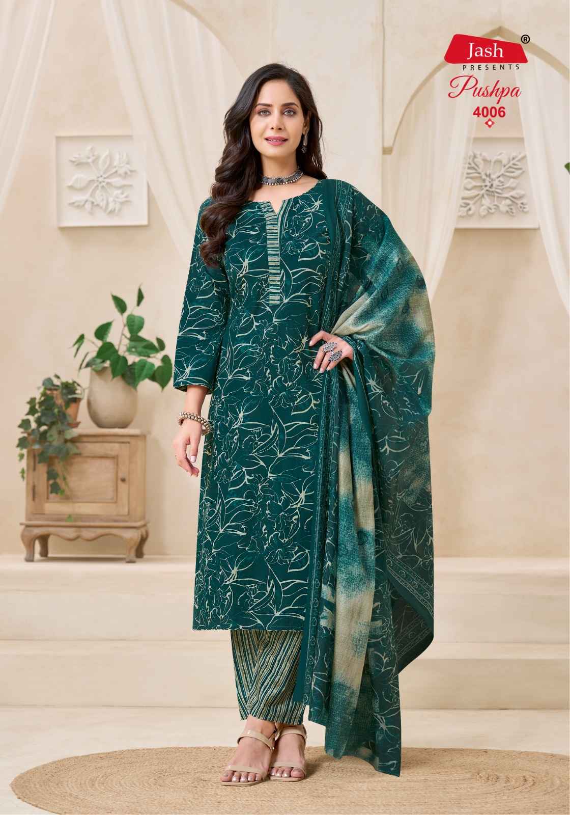 JASH PUSHPA VOL-4 PURE COTTON DRESS MATERIAL AT WHOLESALE PRICE