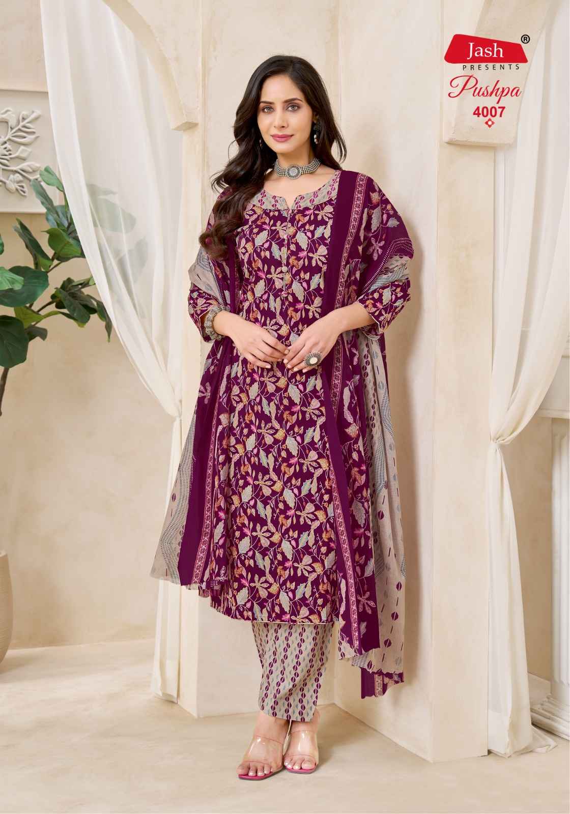 JASH PUSHPA VOL-4 PURE COTTON DRESS MATERIAL AT WHOLESALE PRICE