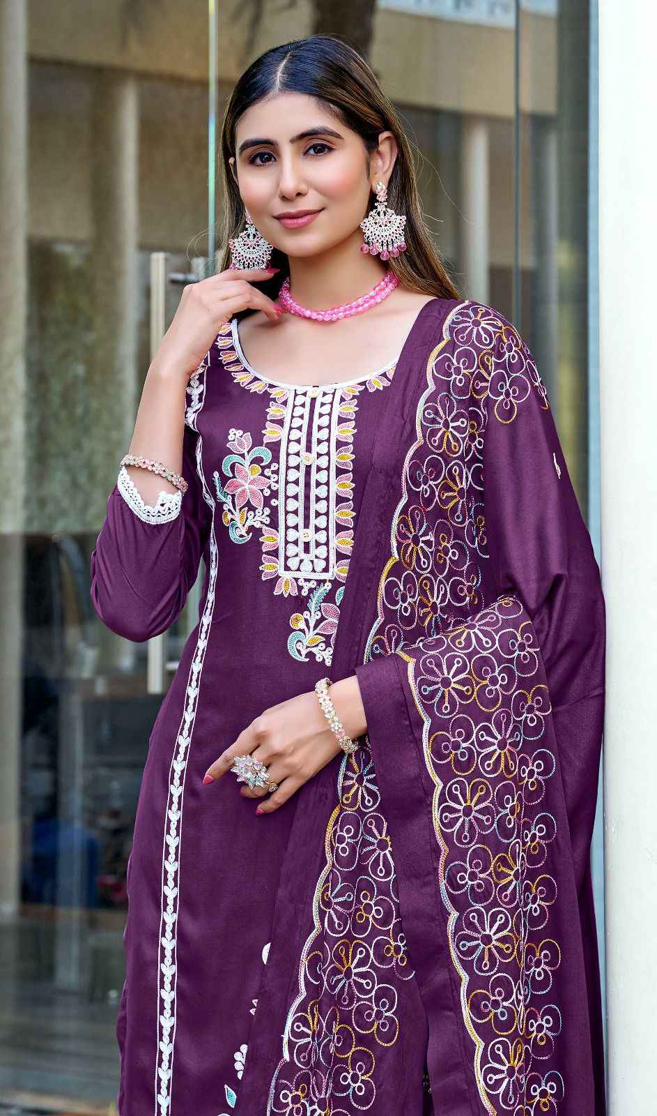 JT ANGEL VOL-18 RAYON EMBROIDERY WORK DRESS MATERIAL AT WHOLESALE PRICE