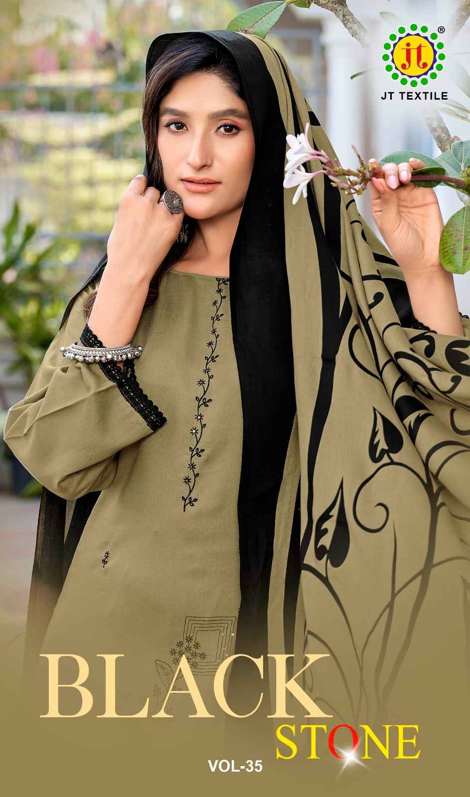 JT BLACK STONE VOL-35 RAYON PREMIUM WORK DRESS MATERIAL AT WHOLESALE PRICE