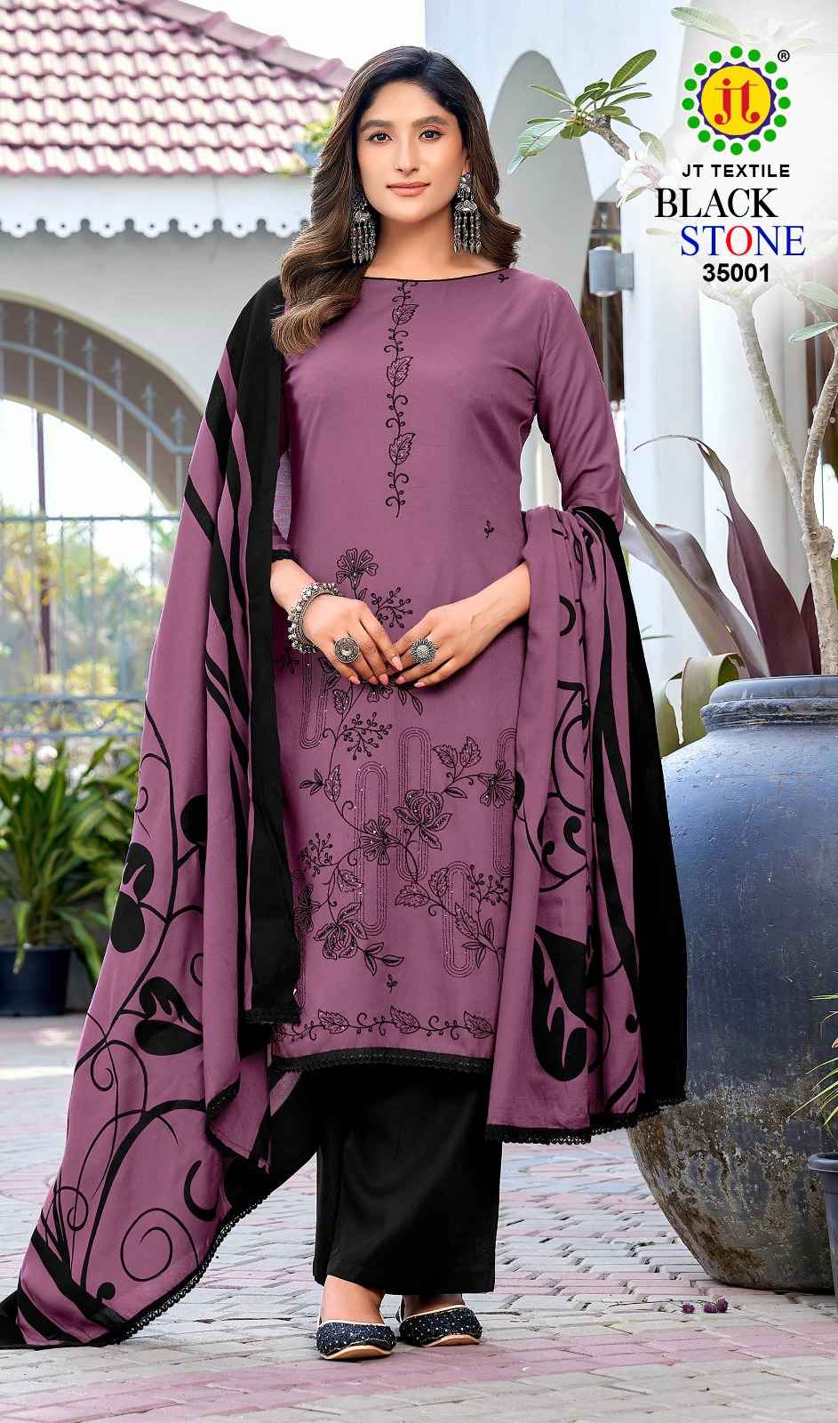 JT BLACK STONE VOL-35 RAYON PREMIUM WORK DRESS MATERIAL AT WHOLESALE PRICE