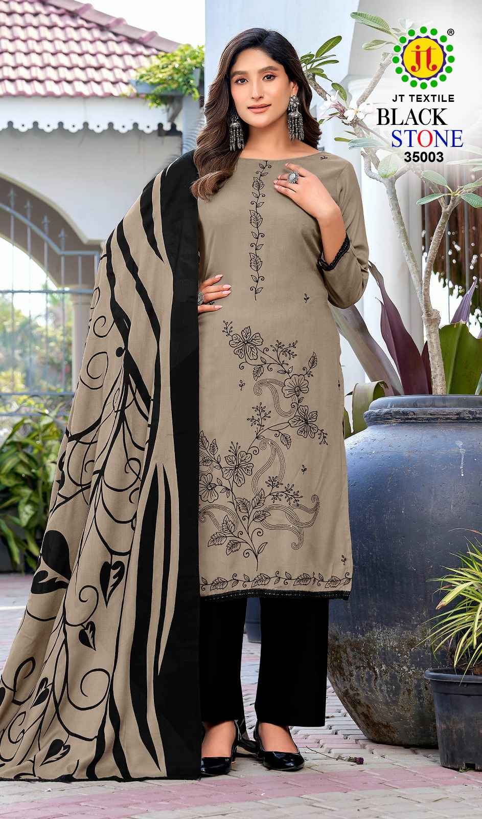 JT BLACK STONE VOL-35 RAYON PREMIUM WORK DRESS MATERIAL AT WHOLESALE PRICE