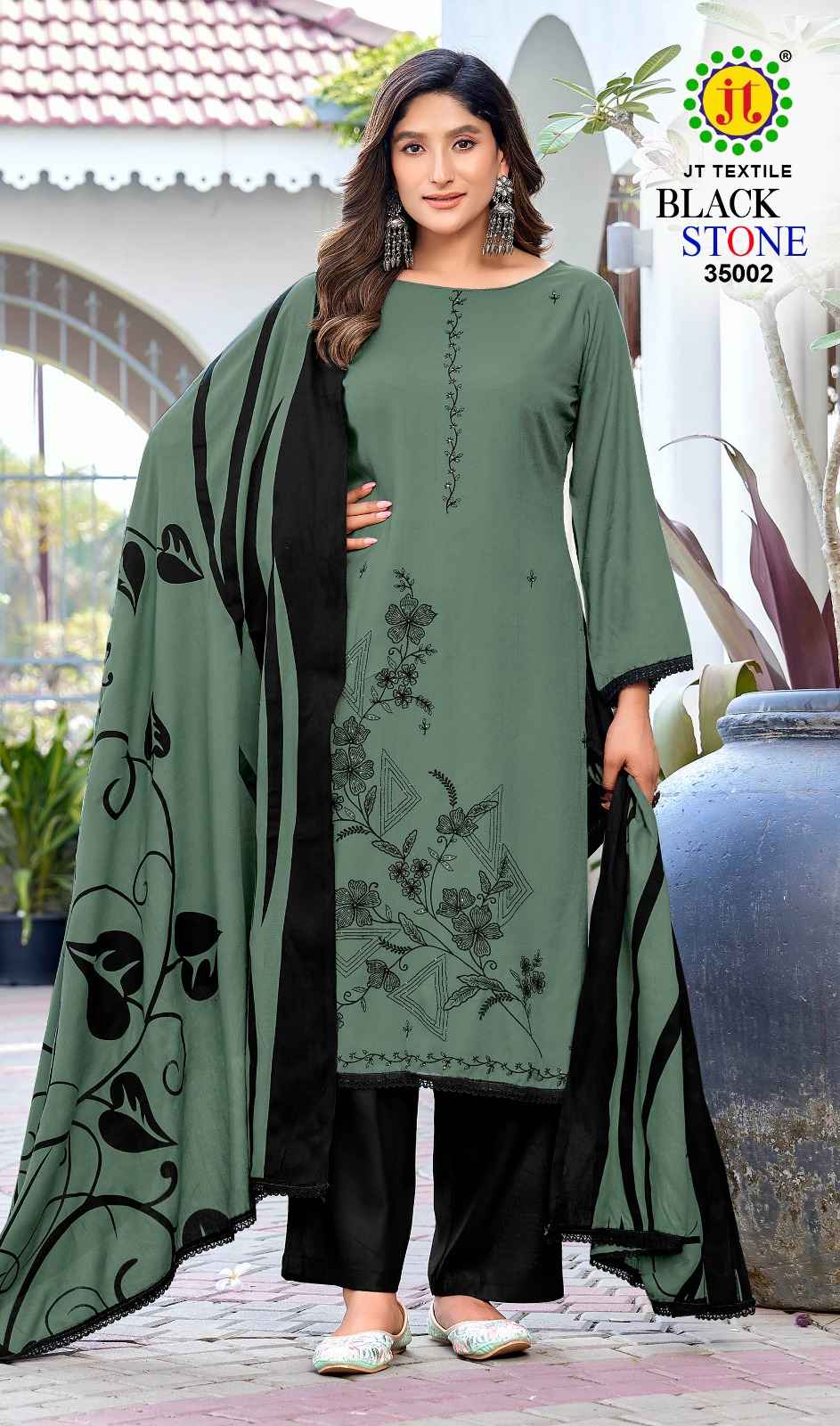 JT BLACK STONE VOL-35 RAYON PREMIUM WORK DRESS MATERIAL AT WHOLESALE PRICE