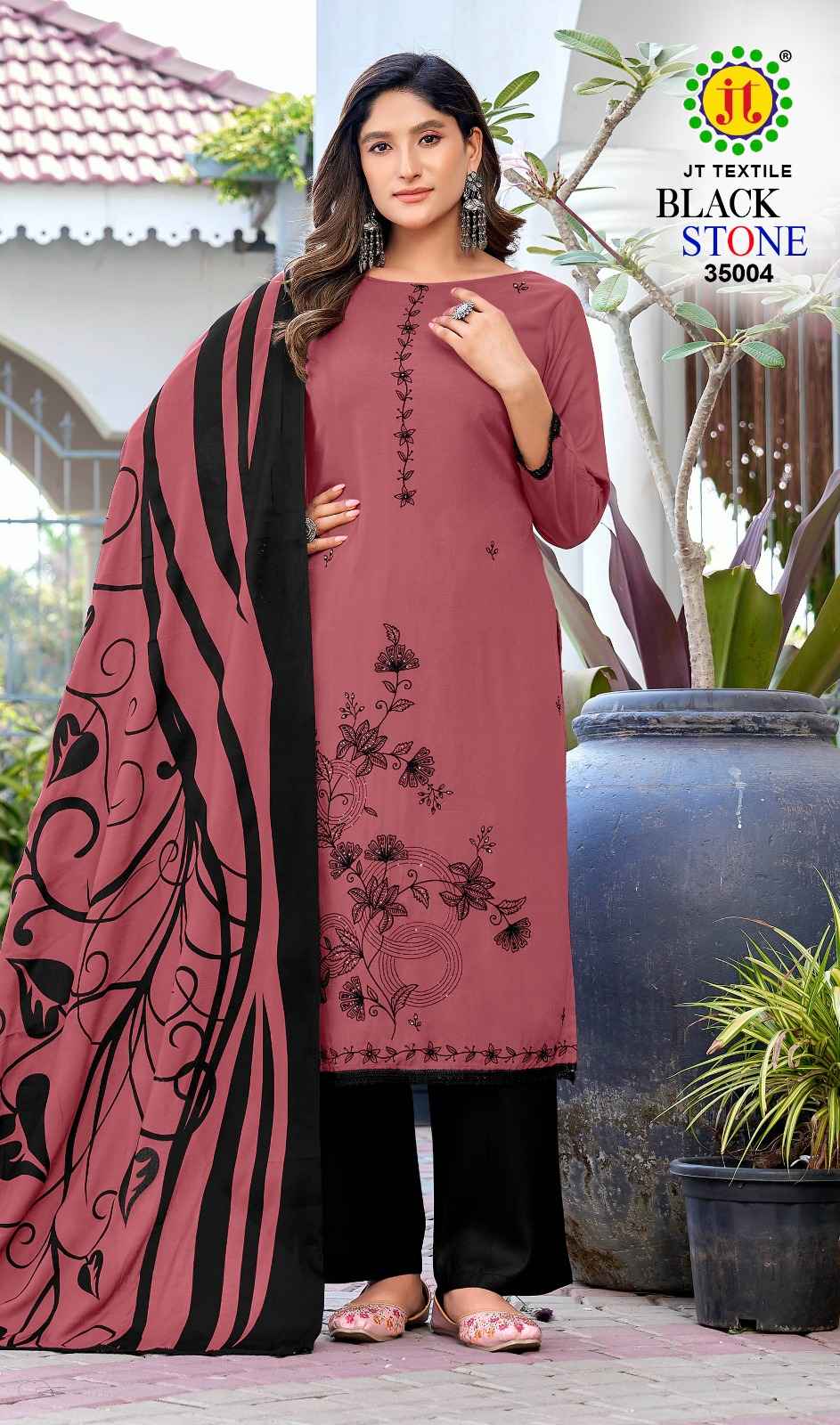 JT BLACK STONE VOL-35 RAYON PREMIUM WORK DRESS MATERIAL AT WHOLESALE PRICE