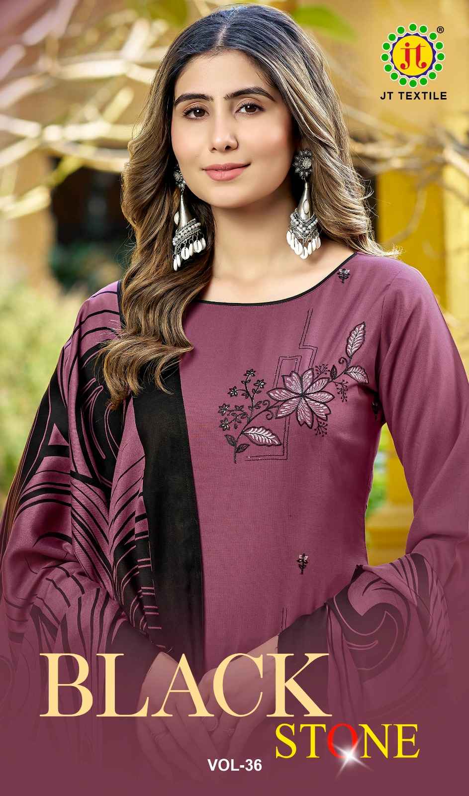 JT BLACK STONE VOL-36 RAYON PREMIUM WORK DRESS MATERIAL AT WHOLESALE PRICE