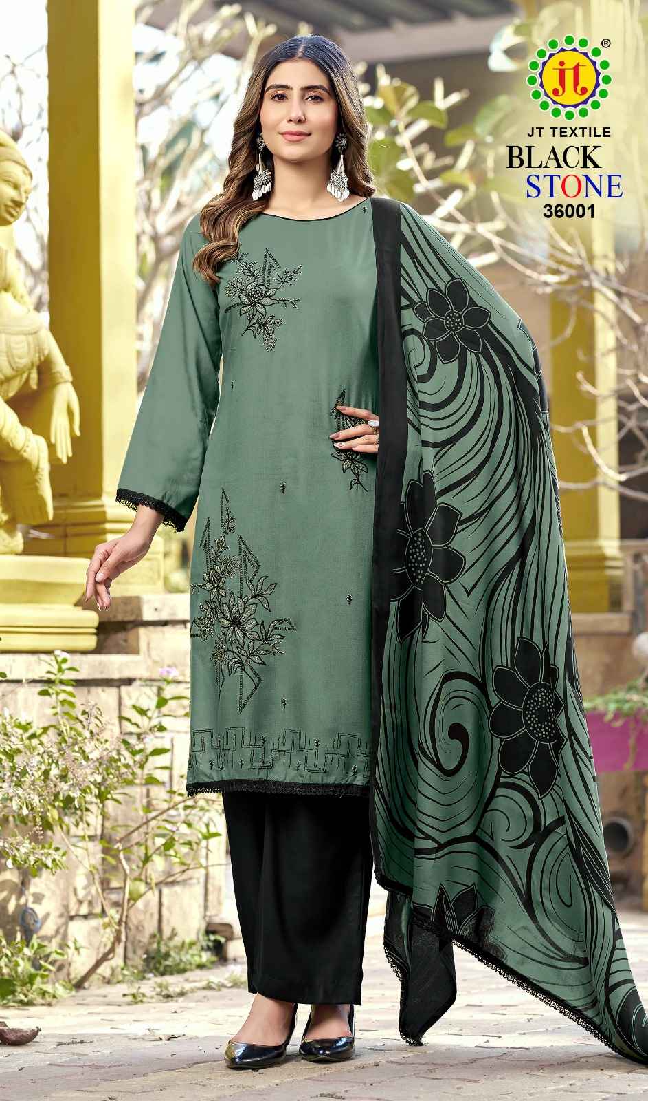 JT BLACK STONE VOL-36 RAYON PREMIUM WORK DRESS MATERIAL AT WHOLESALE PRICE